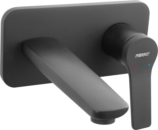Ferro Stratos Set Mixer & Gură Îngropată pentru Lavabo 1 Ieșire Negru