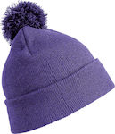 Result Knitted Beanie Cap Purple