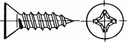 Lalizas Schraube des Bootes Edelstahl-Kreuzschlitz-Senkkopf-Selbstschneidschraube 4,8x19mm DIN 7982 / ISO 7050