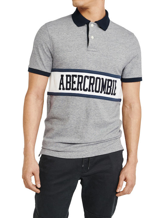 Abercrombie & Fitch Bluza Bărbătească cu Mânecă Scurtă Polo Gri