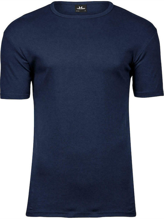 Tee Jays Interlock Ανδρικό Διαφημιστικό T-shirt Κοντομάνικο σε Navy Μπλε Χρώμα