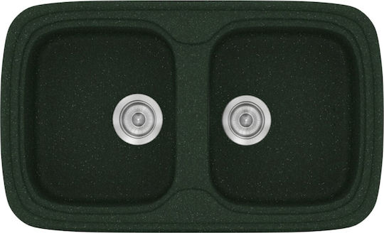 Sanitec Classic Drop-In Spüle aus Verbundgranulat B82xT50cm Granite Green
