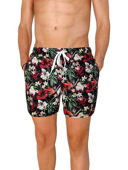 Marguerite 12-4076A Ανδρικό Μαγιό Σορτς Μαύρο Floral