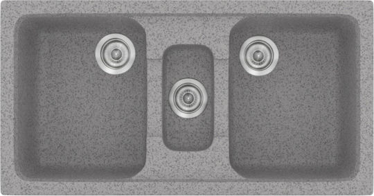 Sanitec Classic Drop-In Chiuvetă din Granit Sintetic L97xW51cm Granit gri