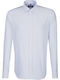 Long-sleeved Cotton Shirt Striped Blue