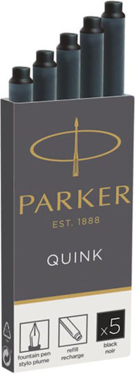 Parker Quink 5 Пълнителя за Писалка Черни