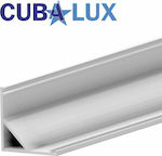 Cubalux External Angular LED Strip Aluminum Profile with Opal Cover 200x1.6x1.6cm