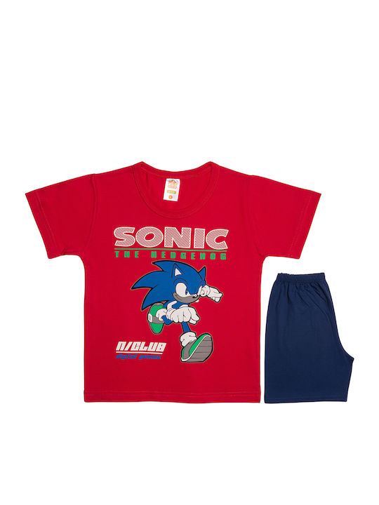 Nina Club Детска Лятна Червена Пижама Sonic