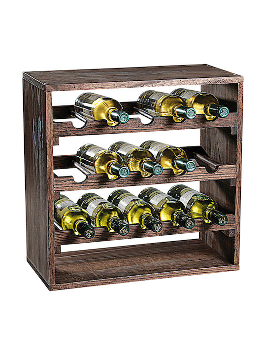 Kesper Freistehend Weinkeller Hölzernes für 15 Flaschen Dark Brown 50x50x25εκ.