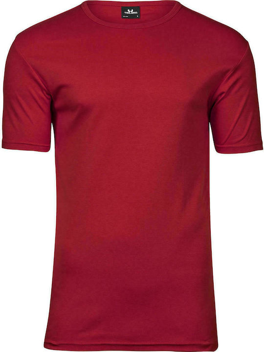 Tee Jays Interlock Ανδρικό Διαφημιστικό T-shirt Κοντομάνικο Deep Red