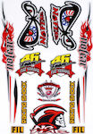 Stickers Set Αδιάβροχα No Fear/ 46 Team Fiat Yamaha/ FIL/ Racing Shock Multicolour