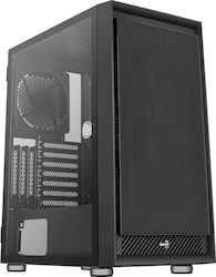 Aerocool Graphite v1 Gaming Midi Tower Κουτί Υπολογιστή με Πλαϊνό Παράθυρο Μαύρο