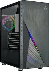 Azza Zeno 350 Gaming Midi Tower Computer Case with Window Panel and RGB Lighting Black