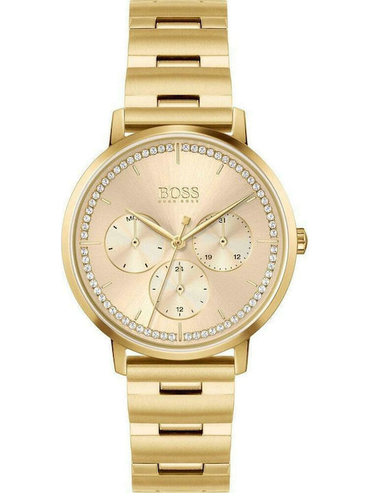 Prima Womens Watch Battery Operated With Gold Metal Bracelet