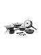Royalty Line Set de vase de gătit din aluminiu turnat Argint cu strat de piatră RL-ES1014M 14buc