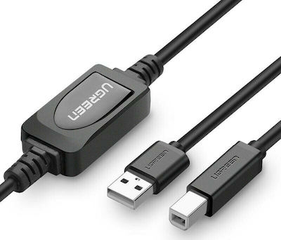 Ugreen USB 2.0 Cablu USB-A de sex masculin - USB-B de sex masculin Negru 10m 10374
