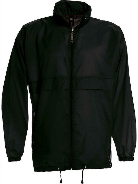 B&C JU800 Herren Winter Jacke Lässig Winddicht Schwarz JU800-002