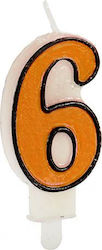 Cb cases Geburtstagskerze Nummer "6" in Orange ...