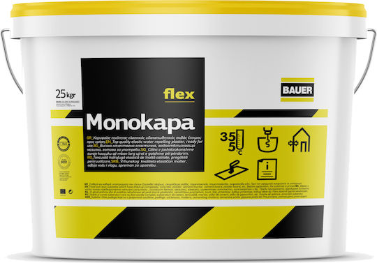 Bauer Σοβάς Σοβάς Οργανικός Graffiato Flex 15mm 25kg Λευκό 25kg