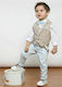 Mi Chiamo Boys Baptism Suit with Vest 4pcs Beig...