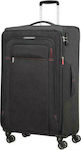 American Tourister Crosstrack Large Travel Suitcase Fabric Gray with 4 Wheels Height 79cm