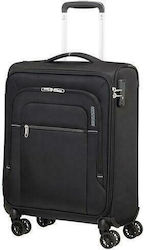 American Tourister Crosstrack Kabinenreisekoffer Stoff Schwarz mit 4 Räder Höhe 55cm