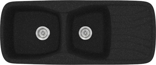 Sanitec Classic 311 Ένθετος από Συνθετικό Γρανίτη Μ120xΠ51cm Granite Black