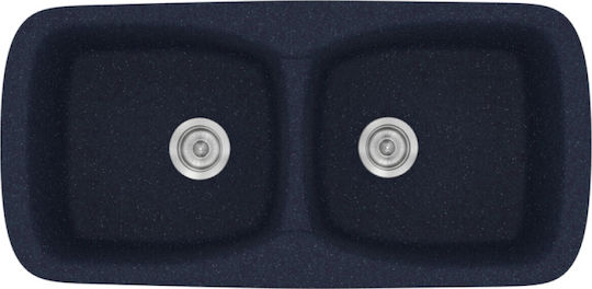 Sanitec Classic Drop-In Spüle aus Verbundgranulat B93xT51cm Granite Blue