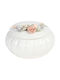 Keskor Φοντανιέρα Keramik mit Blumen mit Deckel 9x9x7cm White