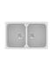 Sanitec Classic 03-02-00 Drop-In Spüle aus Verbundgranulat B78xT51cm White