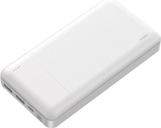 Remax RPP-167 Power Bank 30000mAh με 2 Θύρες USB-A Λευκό