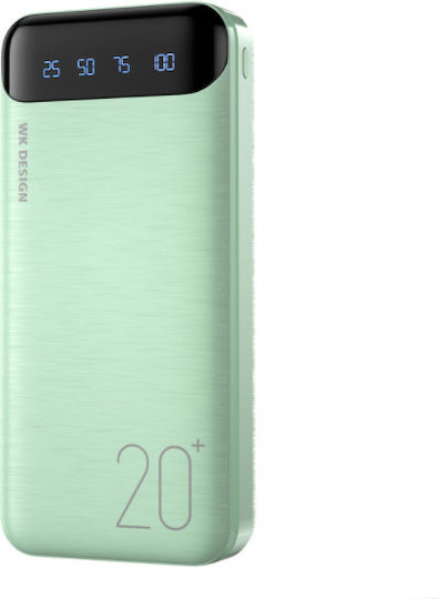 WK WP-163 Power Bank 20000mAh с 2 USB-A порта Зелен