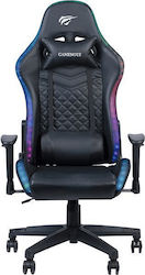 Havit GC927 Artificial Leather Gaming Chair with Adjustable Armrests and RGB Lighting Black