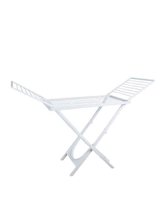 Quid Folding Floor Clothes Drying Rack made of Plastic with Hanging Length 20m White