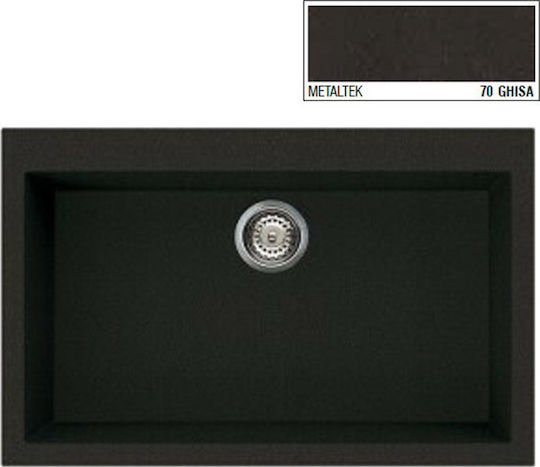 Elleci Quadra 130 Metaltek LMQ13070 Drop-In Spüle aus Verbundgranulat B79xT50cm Ghisa