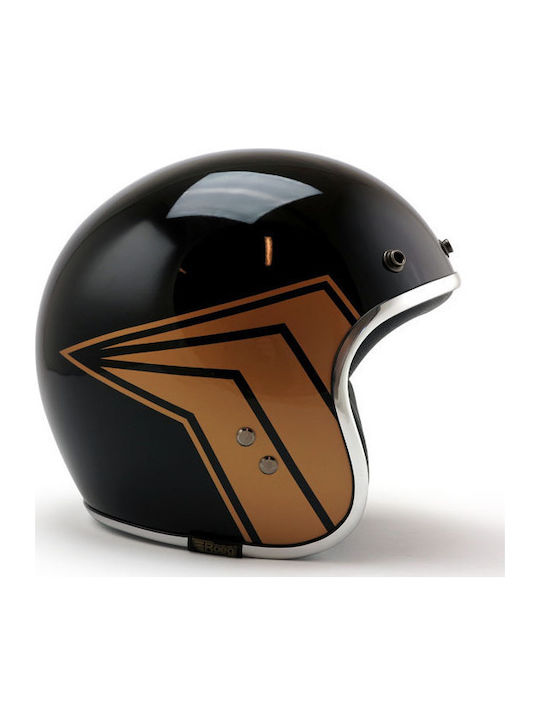 Roeg X 13 1/2 Skull Bucket Gloss Black Motorcyc...