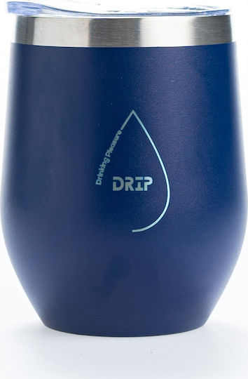 Drip Expedition Cup Pahar Termos Oțel inoxidabil 350ml Albastru cu Mustiuc