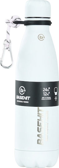 Basehit Μπουκάλι Θερμός Ανοξείδωτο BPA Free 500ml Λευκό με Καλαμάκι