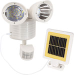 GloboStar Στεγανός Ηλιακός Προβολέας LED 10W Ψυχρό Λευκό 6000K με Αισθητήρα Κίνησης και Φωτοκύτταρο IP54