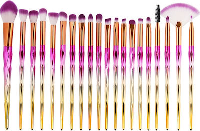 Maange Professional Synthetic Make Up Brush Set Diamond Handle Makeup 20pcs