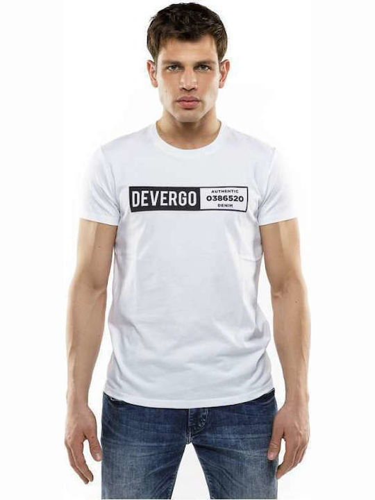 Devergo T-shirt Bărbătesc cu Mânecă Scurtă Alb 1D21SS4015SS0105-1