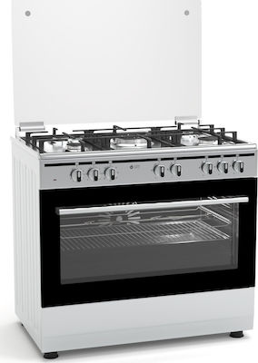 Thermogatz TGS 7301 IX Κουζίνα 97lt με Εστίες Υγραερίου Π90εκ. Λευκή