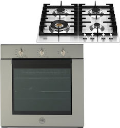 Bertazzoni Φυσικού Αερίου Άνω Πάγκου με Εστίες Φυσικού Αερίου Inox F60 5 MOD G K XS GN + P60 4L MOD X