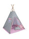 Baby Adventure Kids Indian Teepee Play Tent Star Gray