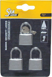 Lalizas Steel Padlock Brass with Key Set 30mm 3pcs