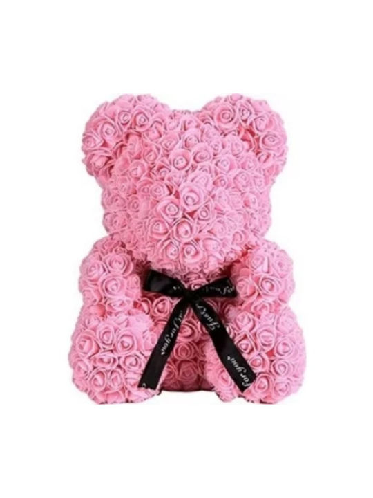 Bear of Artificial Roses Pink 40cm in Box Dorosimo