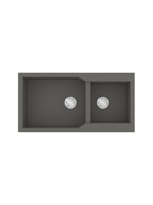 Sanitec Ultra Granite Drop-In Küchenspüle Links aus künstlichem Granit BxT50cm Pietra