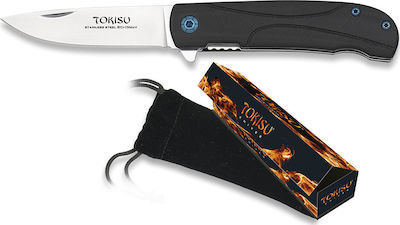 Tokisu Pocketknife Taschenmesser Schwarz mit Klinge aus Kohlenstoffstahl