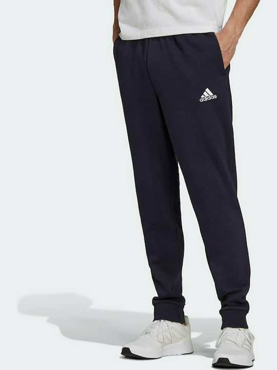 Adidas Essentials Fleece Παντελόνι Φόρμας με Λάστιχο Fleece Navy Μπλε