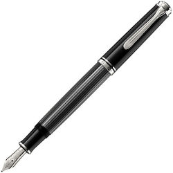 Pelikan M605 Souveran Schreibfeder Fein Schwarz mit Schwarz Tinte